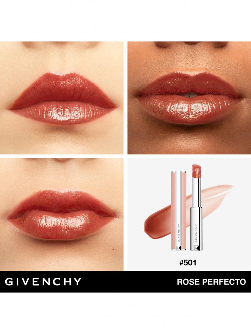 Бальзам для губ Rose Perfecto, 501 Spicy Brown, 2,8 г - Обтравка3