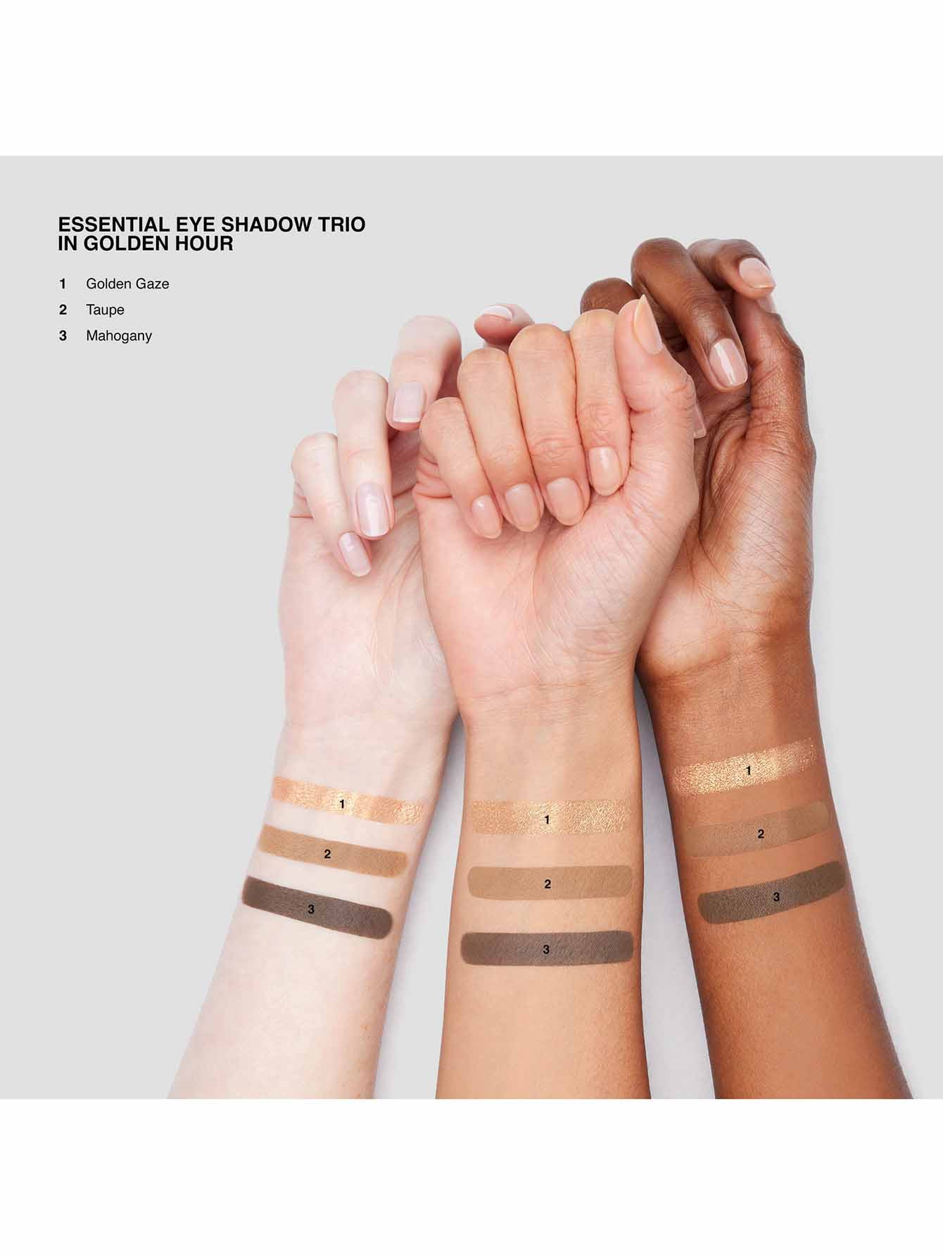 Палетка теней для глаз Essential Eye Shadow Trios, Golden Hour, 6 г - Обтравка4