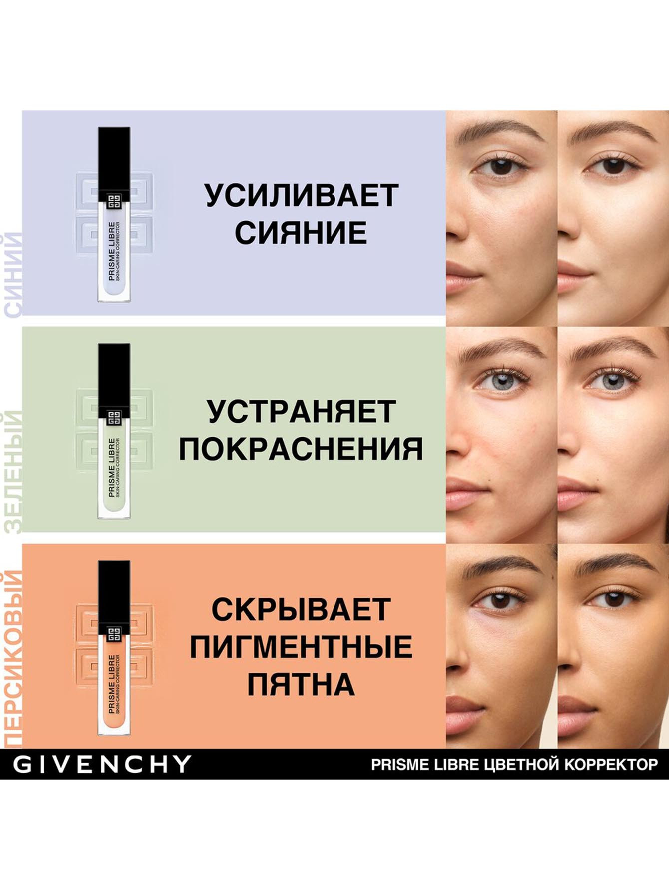 Цветной корректор Prisme Libre Skin-Caring Corrector, Голубой, 11 мл - Обтравка3