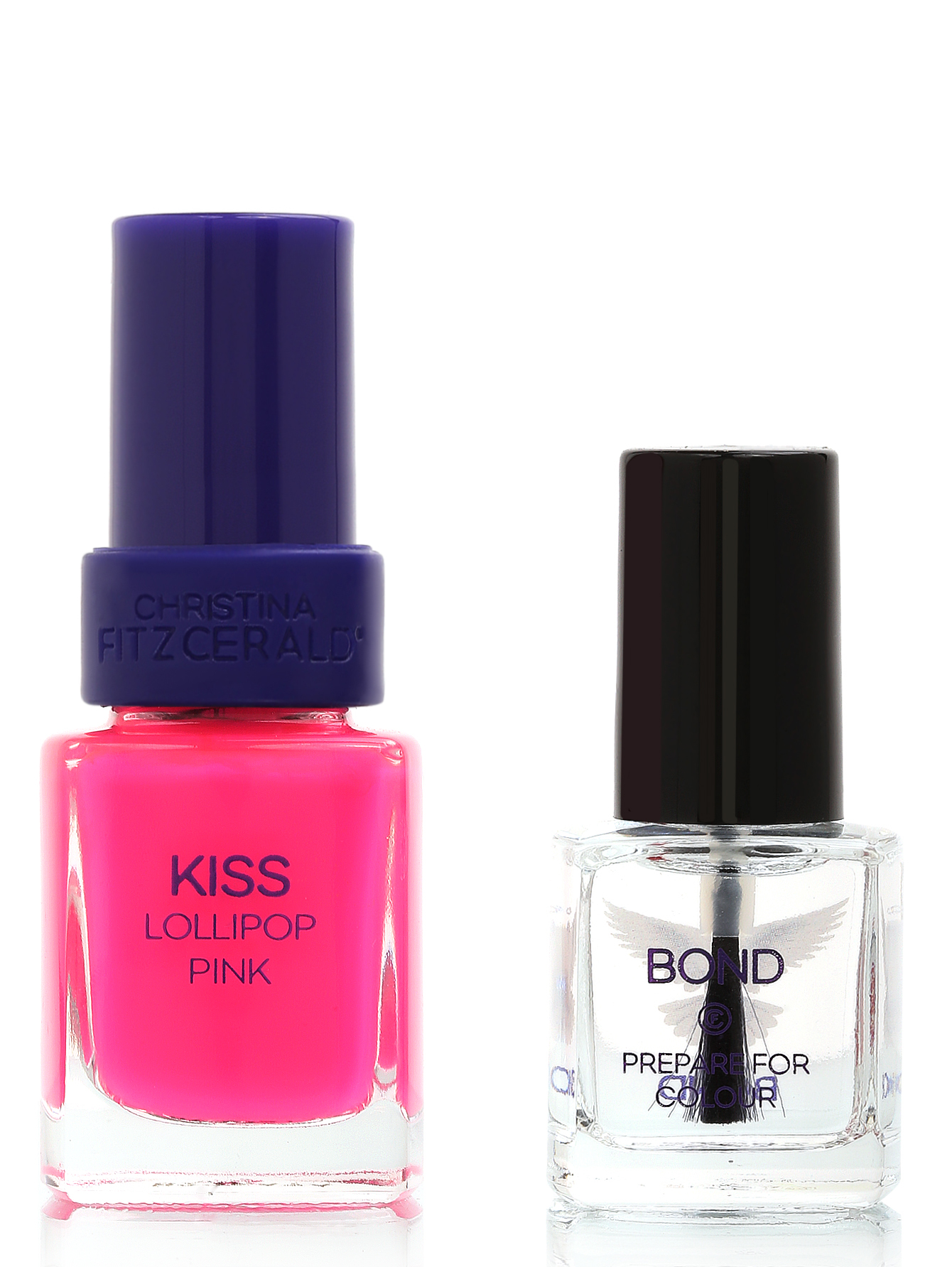 Лак для ногтей Kiss - Lollipop pink+ bond-подготовка, Nail Care, 12+9ml - Общий вид