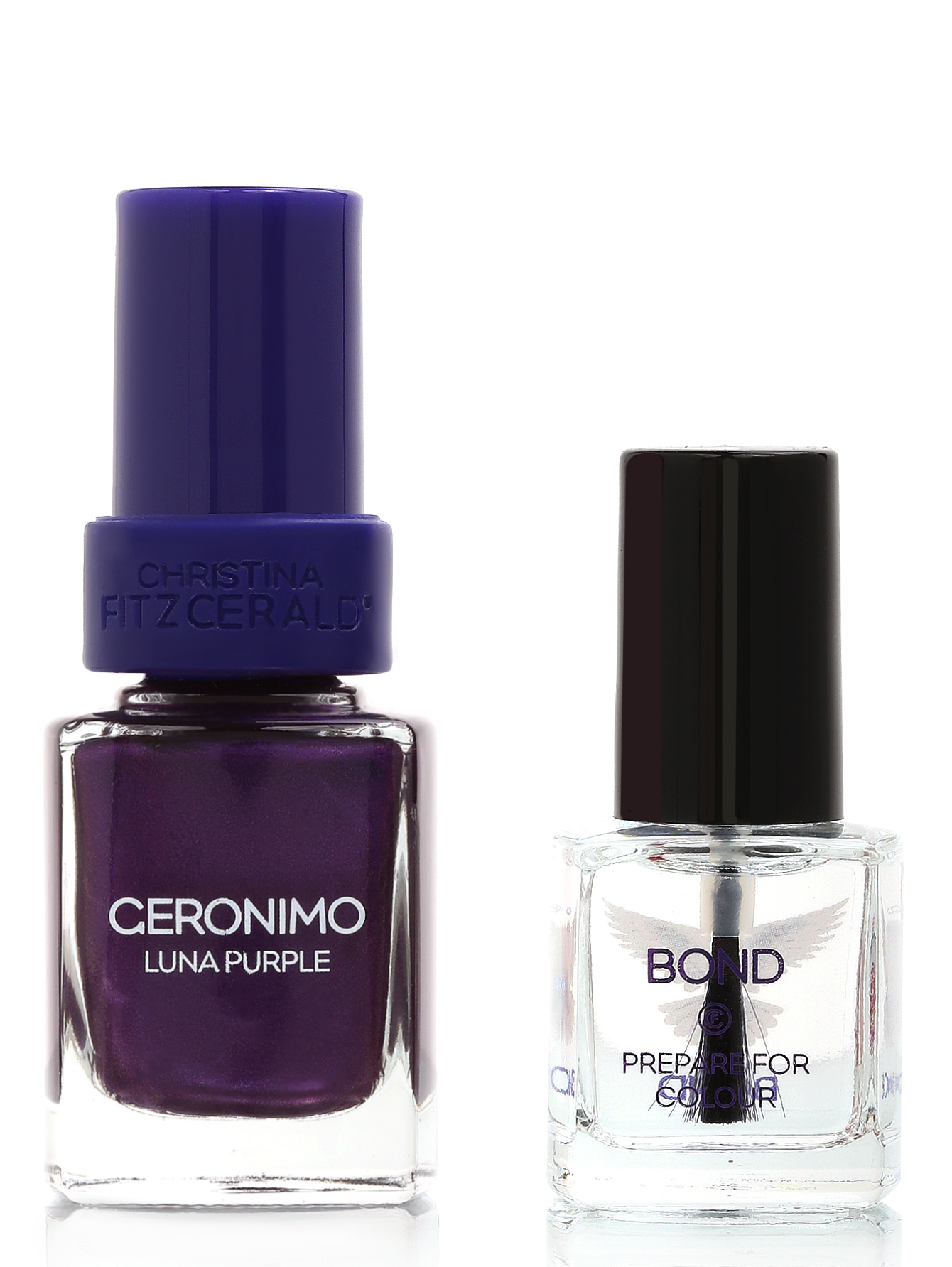 Лак для ногтей geronimo - Luna purple + bond-подготовка, Nail Care, 12+9ml - Общий вид
