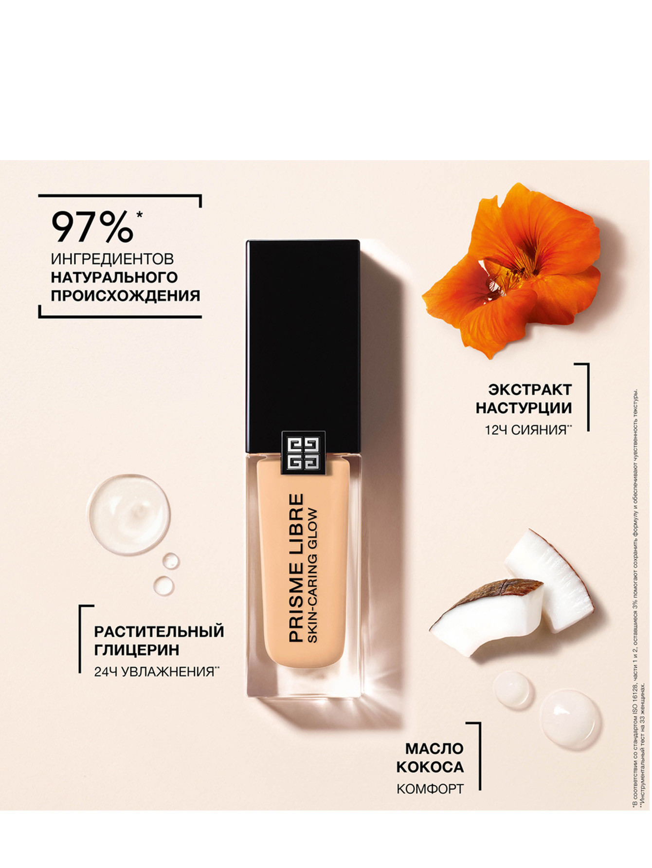 Ухаживающее тональное средство-флюид Prisme Libre Skin-Caring Glow, 3-N270 - Обтравка3