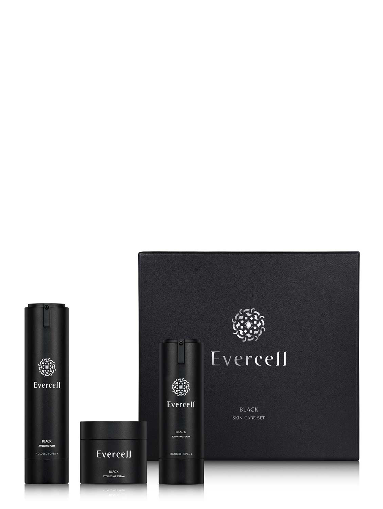 Набор для ухода за кожей с эпидермальным фактором роста Evercell Black Skin Care Set, 50+30+50 мл - Обтравка1