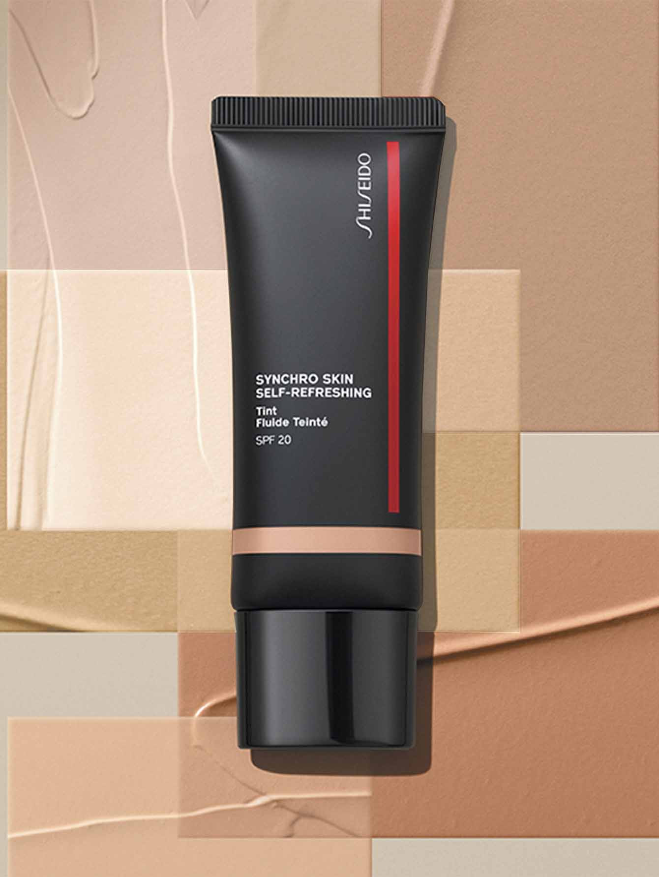 SHISEIDO Synchro Skin Self-Refreshing Тональная вуаль, 325 Medium Keyaki, 30 мл - Обтравка2