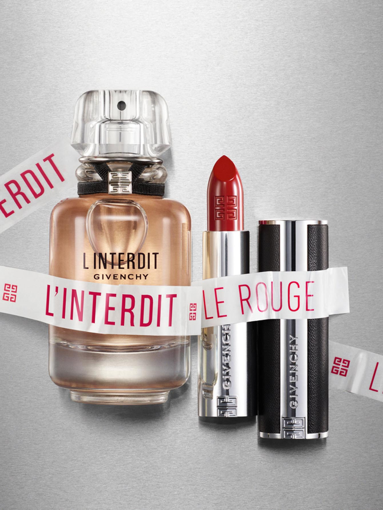 Сияющая и полуматовая губная помада Le Rouge Interdit Intense Silk, 304 - Обтравка5