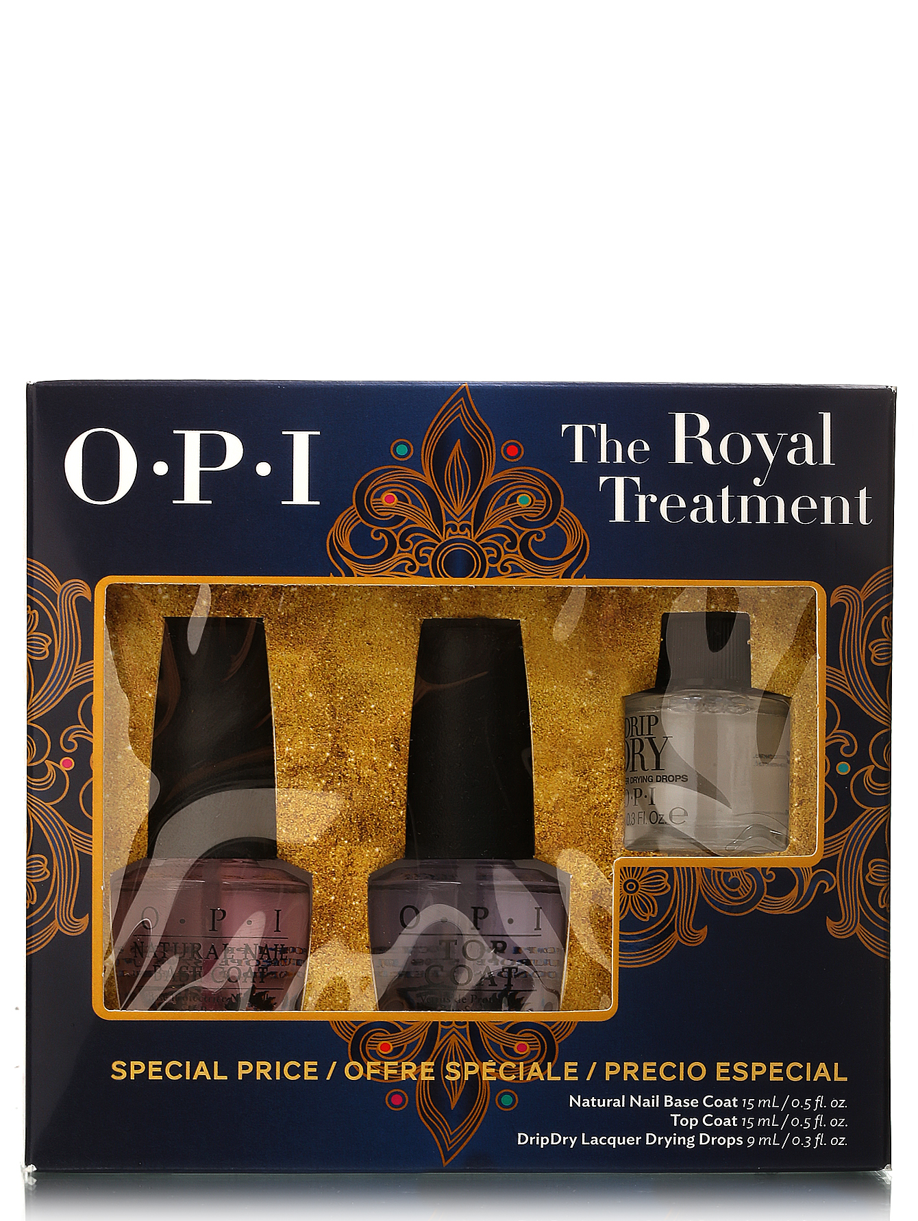 Набор (база, верхнее покрытие, капли для сушки) The Royal Treatment - Classic nail, 15ml/9ml - Общий вид
