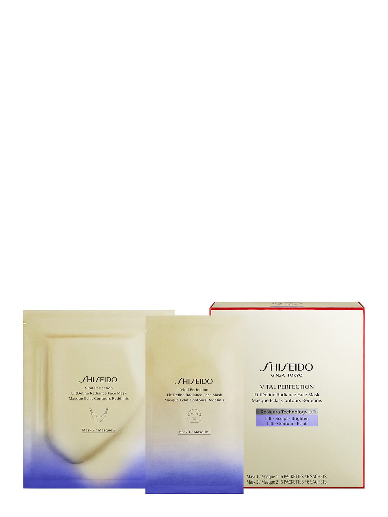 SHISEIDO Vital Perfection Моделирующая маска для лифтинга и сияния кожи, 6 шт х 2 - Обтравка2