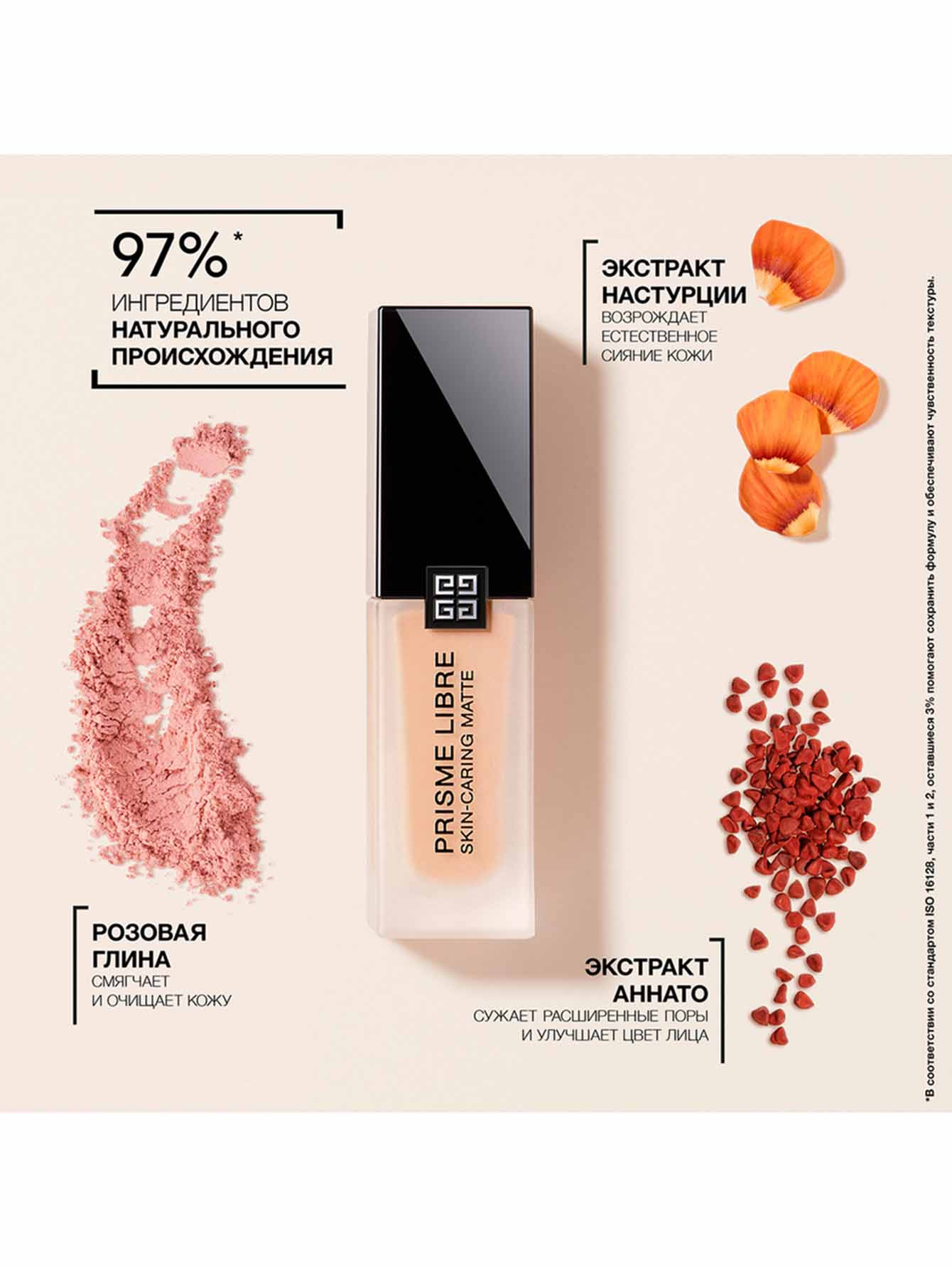 Givenchy Матирующий тональный крем для лица Prisme Libre Skin-Caring Matte,  2-W110, 30 мл