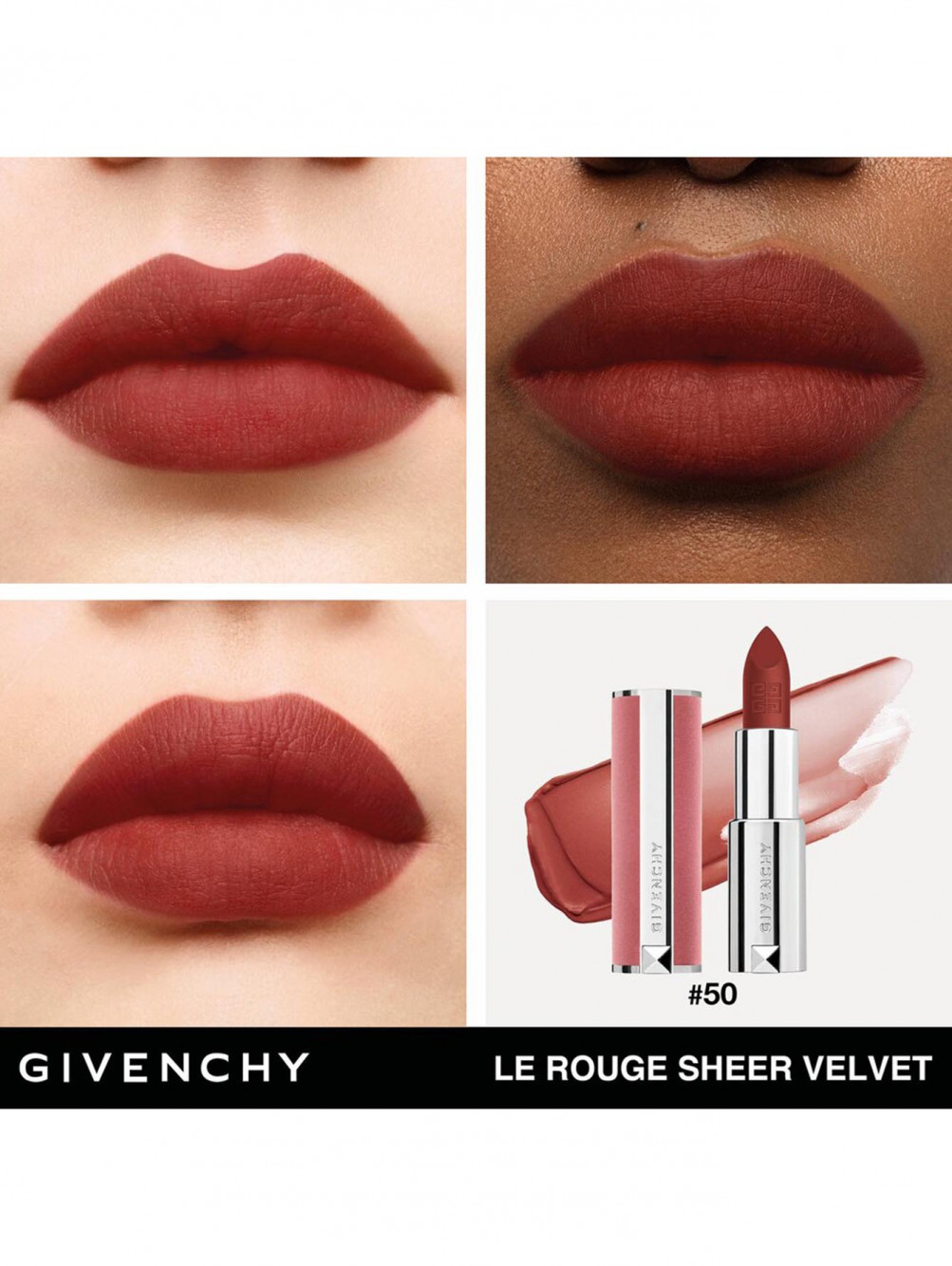 Увлажняющая помада для губ с матовым финишем Le Rouge Sheer Velvet, оттенок 50 - Обтравка3