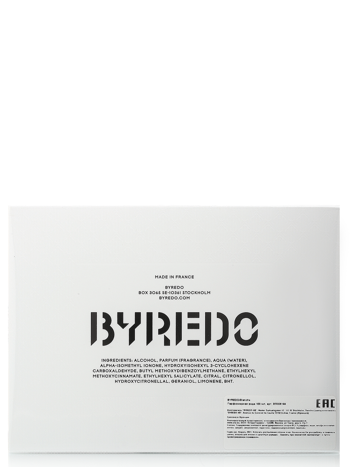  Парфюмерная вода - Blanche, 100ml - Модель Верх-Низ