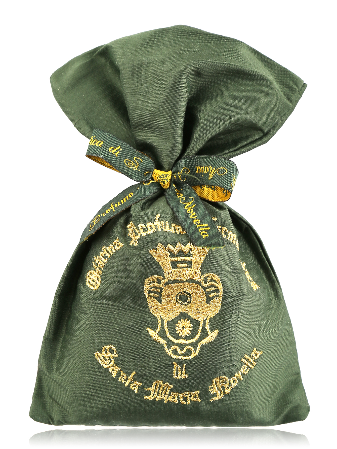 Зеленый шелковый мешочек с вышивкой 40 г Home Collection - Общий вид