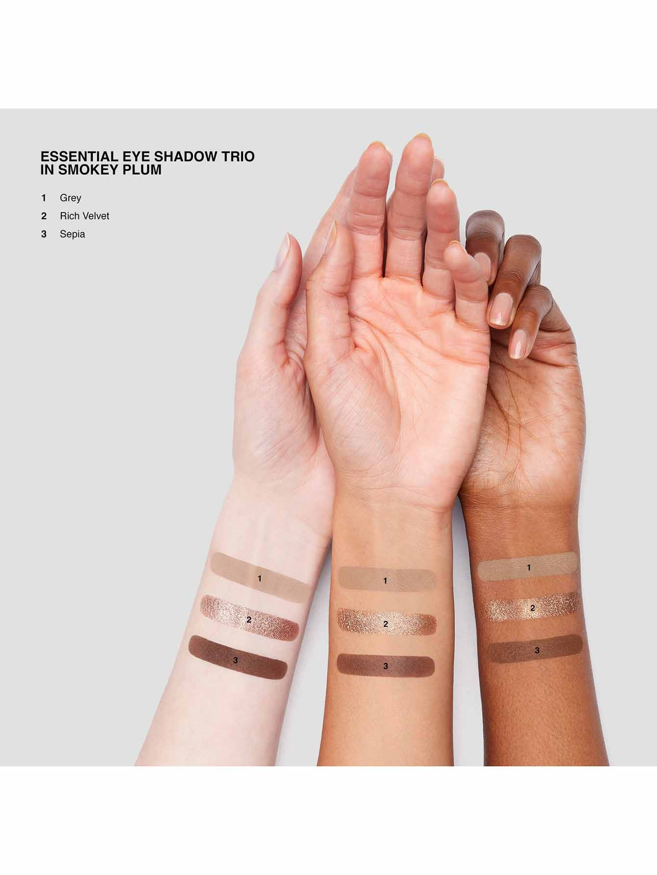 Палетка теней для глаз Essential Eye Shadow Trios, Smokey Plum, 6 г - Обтравка4