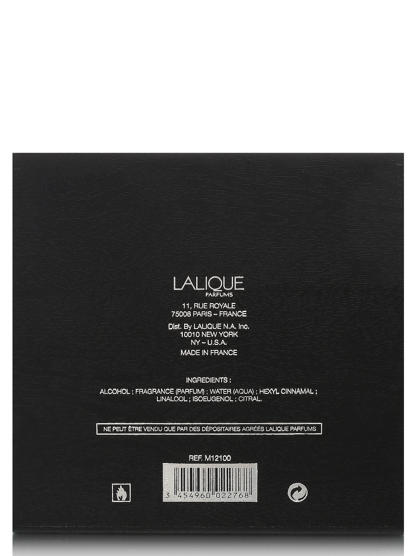  Парфюмерная вода - Lalique Encre Noire, 60ml - Модель Верх-Низ