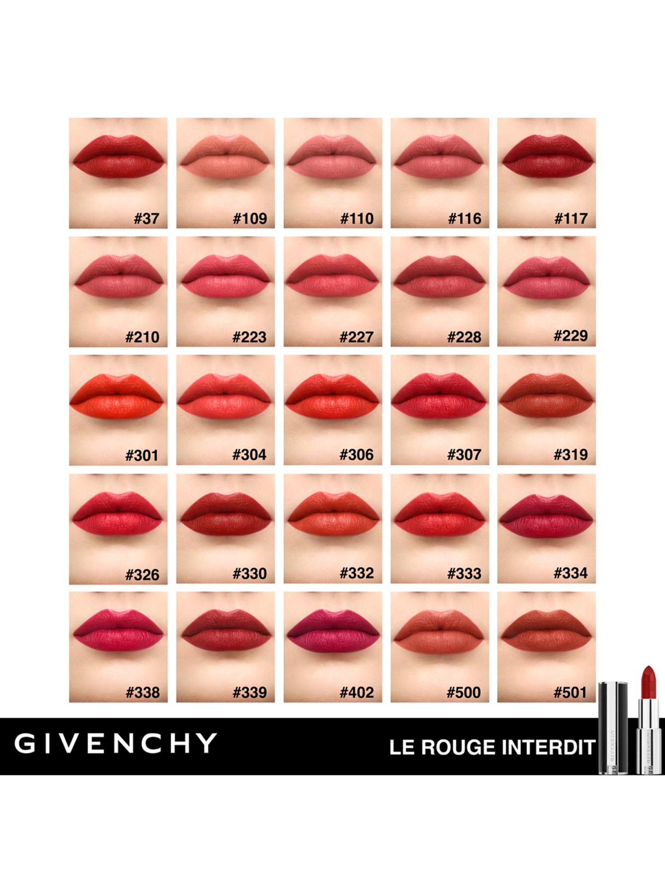Сияющая и полуматовая губная помада Le Rouge Interdit Intense Silk, 500 - Обтравка2